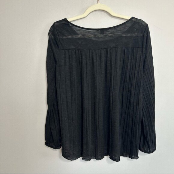 American Eagle Outfitters Black Lace Sheer High Neck Long Sleeve Blouse Medium - Picture 4 of 5